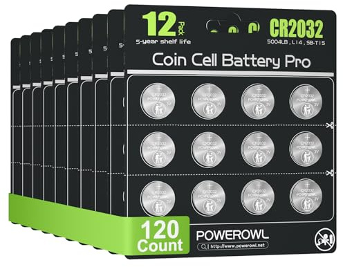 CR2032, POWEROWL CR2032 knopfzelle 3v Lithium Batterien 120 Stück, DL2032/ KCR2032/ BR2032/ ECR2032 Gerätebatterien