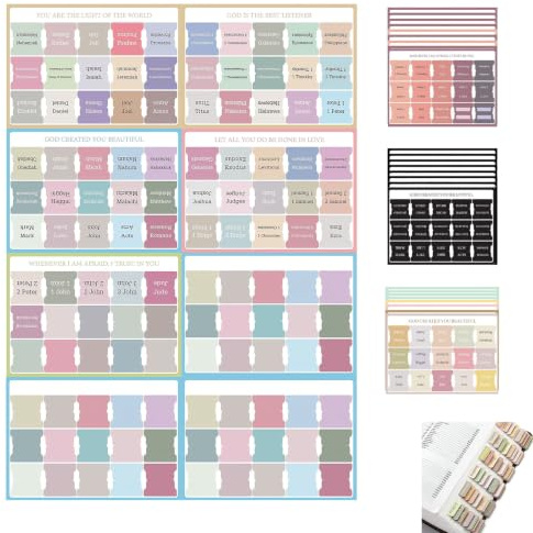 WYAN 480 Bibel-Tabs, Bibelreiter für Männer und Frauen, leicht zu lesende und anzuwendende Bibel-Journaling-Tabs für Bibeletiketten, Index-Tab, Bibelzubehör