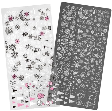 Kalttoy Schneeflocke Nägel Stamping Schablonen Weihnachten Nägel Stempel Nägel Kunst Schablonen