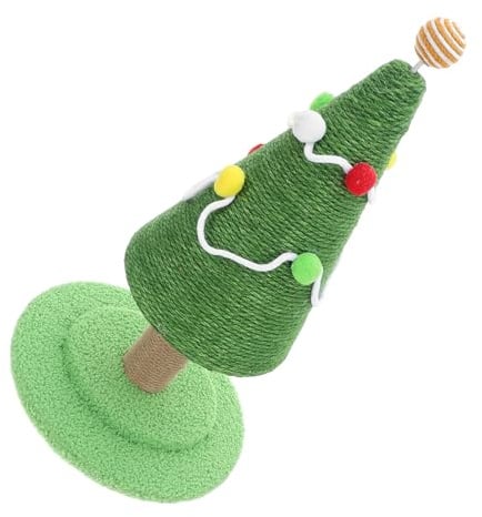 Weihnachts Kletter Katzenkratzbaum Grün 53cm aus Sisal für Wohnungskatzen