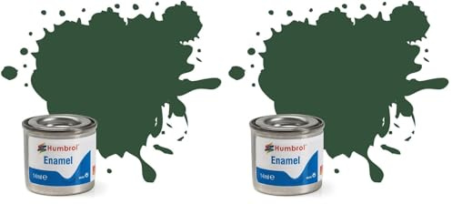 Humbrol Enamel Paint 14ML No 78 Cockpit Green - Matt (Pack of 2)