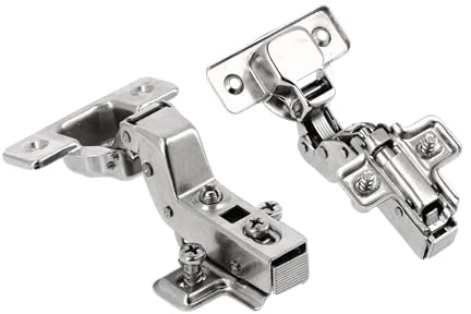 GTV Topfscharnier HIHC für innenliegende Türen, mit Soft-Close Dämpfung, Clip-On Schnellmontage, 3D-Verstellung, 99 Öffnungswinkel, 35mm Topf, Stahl vernickelt