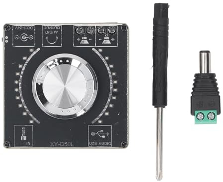 YWBL-WH 2X50W Digital Bluetooth 5.1 Amplifier Board 2 Channel Amp Module with AUX USB Flash Drive PC Input DC9 24V