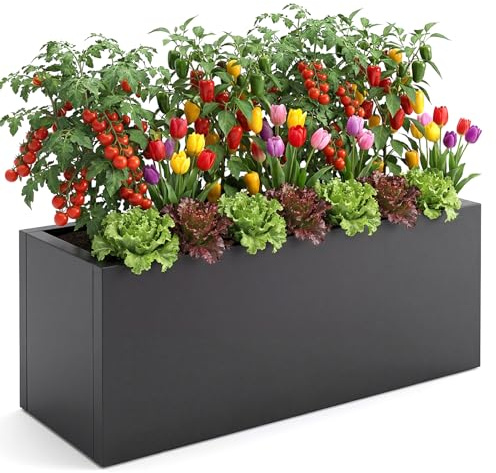 Warmiehomy 70cm Raised Beds for Garden with Drainage Holes, Black