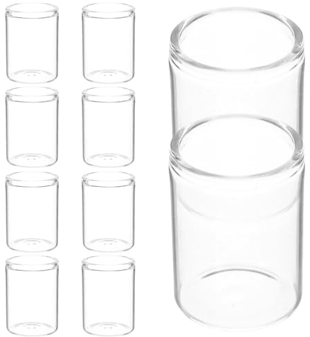 Hohopeti Kleiner Glasvasen 10 Stück Kleine Transparente Reagenzglasvase aus Glas für Sukkulenten Hydrokultur Pflanzenterrarien Platzsparende Mikrolandschaftsflaschen für Zimmerpflanzen