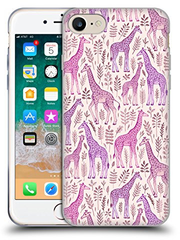 Head Case Designs Officially Licensed Micklyn Le Feuvre Pink Giraffes Wildlife Soft Gel Case Compatible With Apple iPhone 7/8 / SE 2020 & 2022