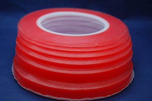 Ultra Starkes Rot Transparent Doppelseitiges Klebeband für Handy, DIY, Kunst, Elektronik, Handwerk, 1mm -12mm Variation (1mm+2mm)