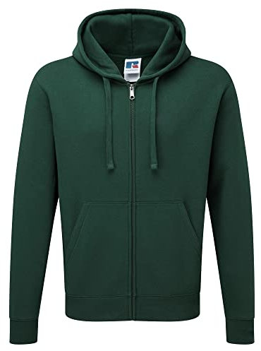 Russell Mens Authentic Full Zip Hooded Sweatshirt / Hoodie (M) (Bottle Green)