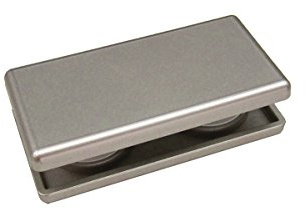 prodecoshop Magnetgriff, Gardinenmagnet, Gardinengriff, Griff für Rollos, Schiebevorhänge und Gardinen, Größe 4 x 8 cm, edelstahlfarben