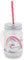 printplanet® - Trinkglas mit Henkel und Strohhalm - personalisiert mit Namen - Motiv Verrücktes Einhorn - Henkel-Glas satiniert mit Deckel und Mehrweg-Trinkhalm