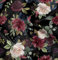 Soimoi Schwarz Baumwolle Batist Stoff Blutter & Pfingstrose Blumen- Stoff drucken 1 Meter 56 Zoll breit