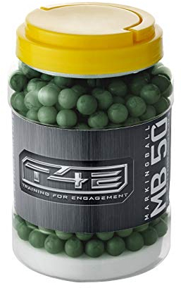 T4E Paintball Kugeln MAB 50 Prec, Munition Kaliber 0.50, 500 Stück, Markingballs, grün