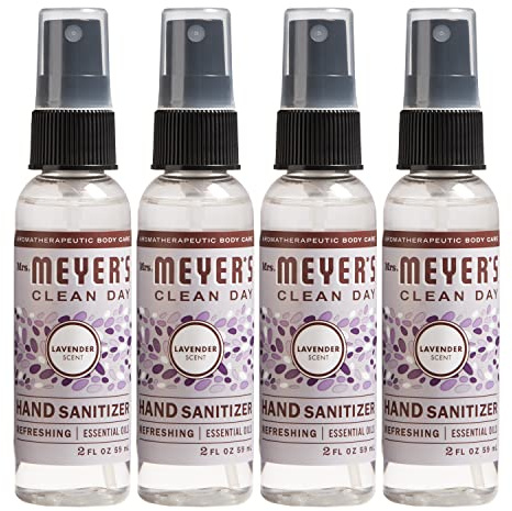 MRS. MEYER'S CLEAN DAY Hand Sanitizer Spray, Lavender, 2 fl oz, 4 Pack