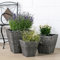 DARO DEKO Rattan Blumentopf eckig S, M und L - 3 Stück anthrazit