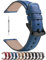 Fullmosa Bracelet de Montre en Cuir, Compatible avec Huawei Watch GT 2e /GT 2 46mm/GT Classic/Sport/Active/Fossil Gen 5e/Gen 6,Bracelet Montre Connectée Homme Femme, 22mm Bleu+Boucle Noir