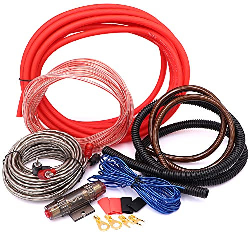 Ruikarhop 4 Gauge Amp Subwoofer Wiring Kit,Make Connections and Brings Power to Your Amplifier,Audio,Subwoofers and Speakers