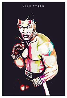 Mike Tyson Poster Boxen, Wandbild, Leinwand, Wandkunst, Deko, Bild, Gemälde für Wohnzimmer, Schlafzimmer, Dekoration, ungerahmt: 50 x 75 cm