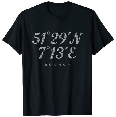 Bochumer Koordinaten (Vintage Grau) Bochum T-Shirt