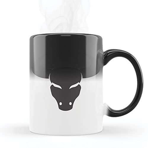 Mygoodprice MUG Magique qui change de couleur sensible à la chaleur - Thermosensible - en céramique au motif Taureau simple