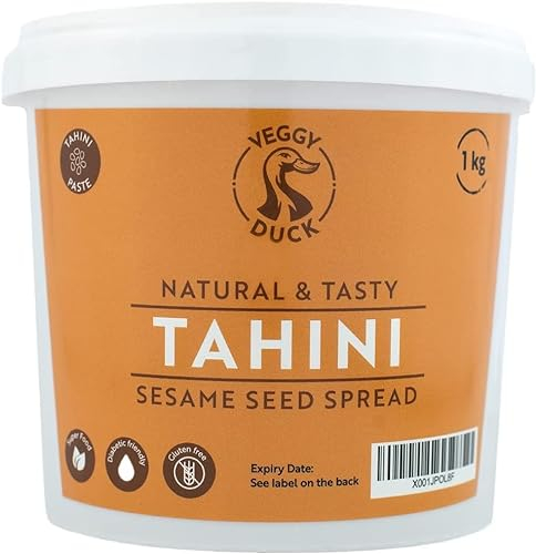 Veggy Duck - Crema Tahini (1Kg) - Tahini | Pasta di Semi di Sesamo Tostati e Pressati | Naturale | No-OGM | Vegana | Ideale per Hummus