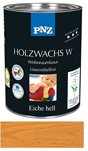 PNZ Holzwachs W Holzschutz Lasur Pflegelasur für Innen und Außen Premiumklasse von Gartenwelt Riegelsberger Eiche hell 0,75 Liter