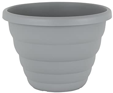 Wham Set 4 Beehive 40cm Round Plastic Pot Cement Grey