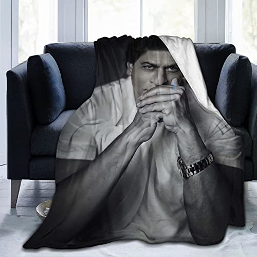 Huaaiwangy Shah Actor Rukh Khan Überwurfdecke, ultraweiches Flanell-Fleece, leichte Überwurfdecke, warme Klimaanlagen-Decke für Couch, Sofa, Bett, 203 x 152 cm