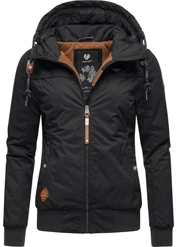 Ragwear Damen warme Winterjacke mit abnehmbarer Kapuze Jotty Winter Intl Black22 Gr. S