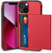 ACOCOBUY for iPhone 13 Case with Card Holder Sliding Cover Hidden Pocket IDs Credit Cards Slot Heavy Duty Shockproof Protective Dual Layer Wallet Phone Cover Back Shell for Men Women 6.1 inch Red