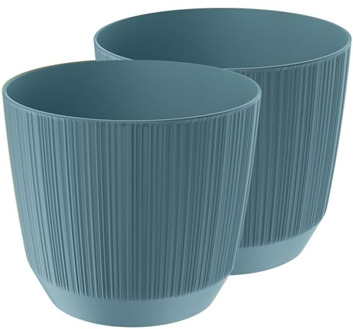 Zero Home - Blumentöpfe I 2 Stück Blumenübertopf Set I Classic Design I Aus Haltbarem Material I Keine Abflusslöcher I Hergestellt in EU I Premium Qualität I Scandinavian BLAU - ⌀ 17 cm