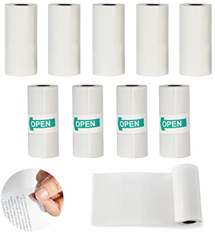 Papel Térmico Transparente, 10 Rollos Autoadhesivo Papel Impresora Termica, Papeles de Impresora Térmica para Mini Impresoras Térmicas, 57 x 25 mm (Transparente)