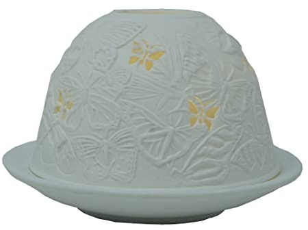 Dome Light Schmetterlinge Schmetterling Porzellan ca. Ø 12 cm Höhe 8,5 cm Windlicht Teelichthalter Teelicht