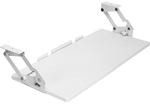 VIVO Große Untertisch-Tastatur und Mausablage 68,6 x 27,9 cm mit Schwenkhöhenverstellung, 12 Einstellungen, Plattformschublade zum Tippen, weiß, MOUNT-KB08SW