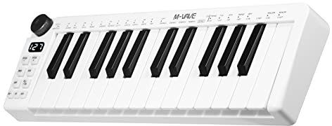 summina SMK-25 MIDI Keyboard Rechargeable 25 Key MIDI Control Keyboard Portable USB Keyboard MIDI Controller with 25 Speed Sensitive Keys 1 Knob
