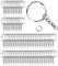 Lot de 70 porte-clés de 25 mm avec chaîne - Anneau fendu DIY - Kit de bricolage - Pour travaux manuels, fabrication de bijoux - Argent