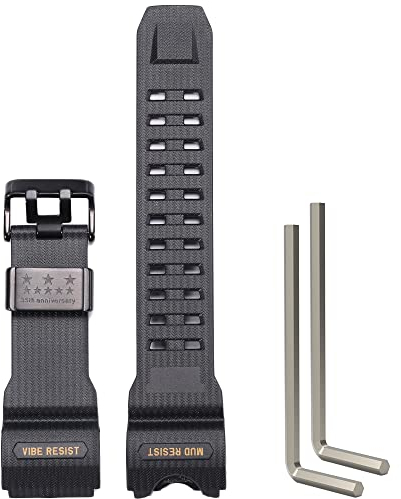 Harz-Armband kompatibel mit Casio GWG1000 Mudmaster Herren-Ersatzarmband, Edelstahlschlaufe, 48, Natürliches Harz