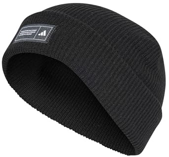 adidas Unisex Essentials Cuffed Beanie, Black/White, XS