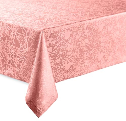 Hochwertige Tischdecke mit Saumrand Harmony Altrosa Rund 160 cm pflegeleicht