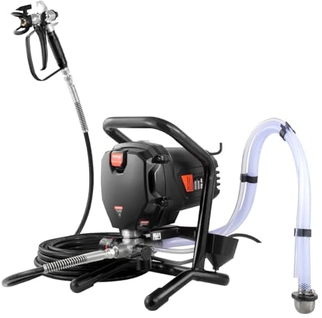 VEVOR Tragbares Airless-Farbspritzgerät, 750 W, 3000 psi, Hocheffizientes Elektrisches Spritzgerät, Farbspritzgeräte Spritzlackiermaschine Hochdruck-Airless-Farbsprühsystem mit 7,6 m Schlauchlänge