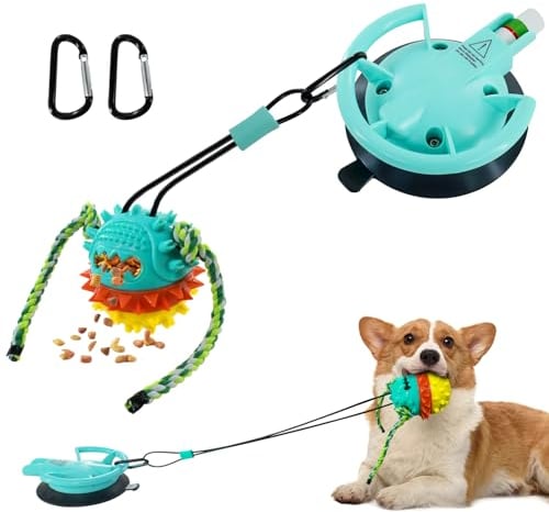 Dog Toys Ball,Suction Cup Tug of War Dog Toy,Dog Toys for Aggressive Chewers,Dog Self Playing Toys for Boredom With Individually&Removable Suction Cups, Also For Pets Bathing Brushing Playing