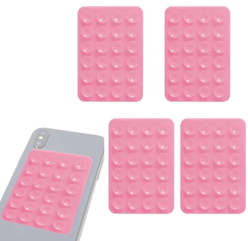 4 Pezzi Supporti In Silicone A Ventosa per Telefono, Antiscivolo Supporto Quadrato Adesivo per Mani Libere, Multiuso Doppia Faccia Custodia per Telefono a Ventosa, Porta Cellulare Auto