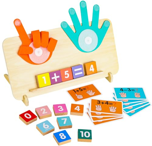 ZDNT Holz Mathe Spielzeug Zählen Lernen für Kinder,Zählen Lernspielzeug,Zahlen Zählspielzeug,Pädagogisches Spielzeug,Lehrhilfen Zahlen Montessori für 3 4 5 Jahre Jungen Mädchen Geschenk