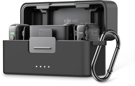 Protective Cover for DJI Mic 2 Wireless Microphone Charging Case, Fully Protective Case Microphone Charging Box Cover for DJI Mic 2 Wireless Microphone (Black)