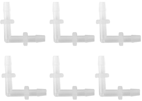 Partuto 6 Pcs Universal Automotive Vacuum Tubing Connector - Car 90 Degree | Car 90 Degree 1/8, L Shaped Vacuum Tubing Connector Assortment, 2 Way Vacuum Line Fittings, Plastic Transparent