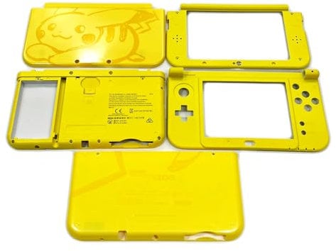 Limited Yellow New 3DSLL Extra Housing Case Shells 5 Cover Plates Replacement, for New3DS New 3DS XL LL 3DSXL New3DSXL Console, Japanese PKQ Pika Edition Outer Enclosure Five Face Faceplate
