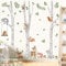 wondever Wandtattoo Baum Birke Groß Wandaufkleber Waldtiere Rehe Füchse Eichhörnchen für Kinderzimmer Babyzimmer
