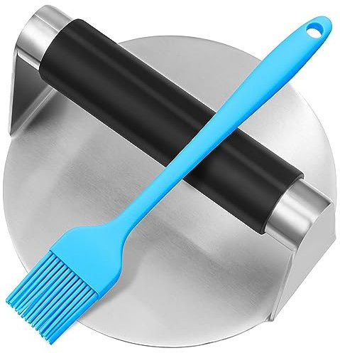 IMIKEYA Presse à Hamburger avec Pinceau Silicone Outil Polyvalent pour Cuisiner Hamburgers Et Steaks Hachés sur Plaque Chauffante Ou Gril