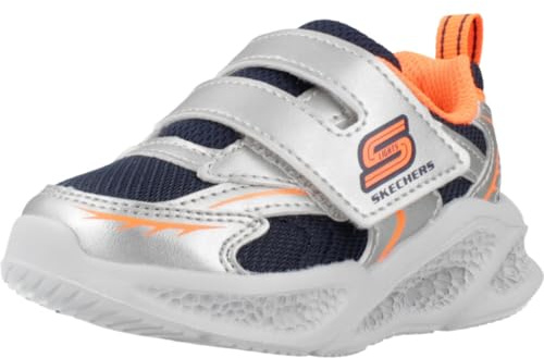 Skechers Meteor-Lights - Glow Spike 401498N-SLOR, Boy Sneakers, Silver, 26 EU