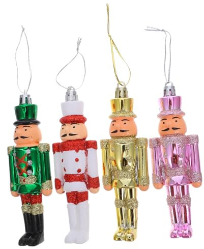 BUGUUYO 4pièces Casse-Noisette De Noël à Suspendre Décorations De Noël Plastique Figurines Cadeaux Décoration De Sapin
