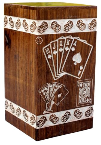 Carte da gioco King Queen Kings Crown dadi Poker Card Scatola in legno vintage per cenere umana maschio femmina adulto funerale urna funeraria [disponibile in 5 diverse misure] (piccola [8 x 5] 115